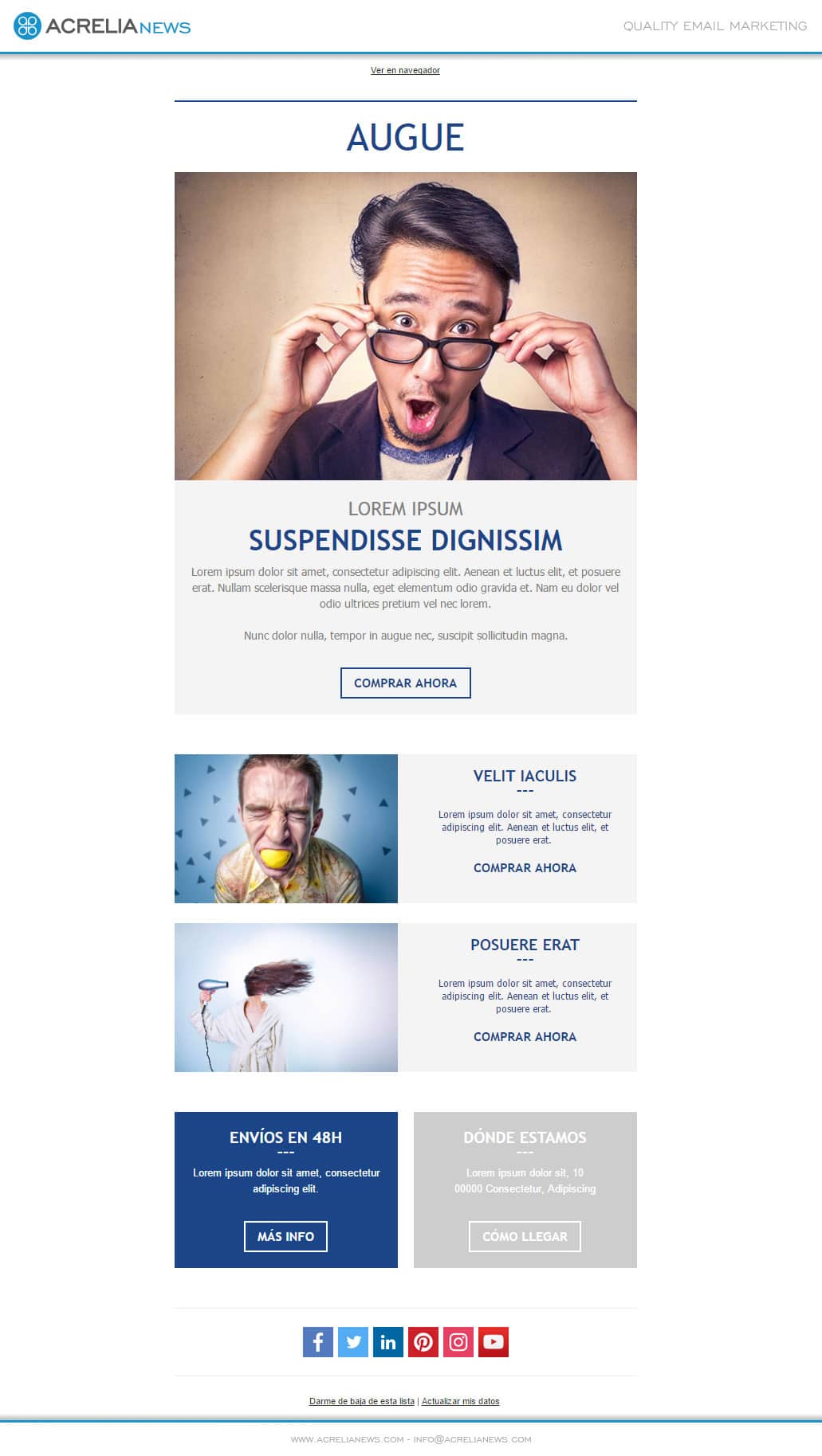 Responsive email template: Augue