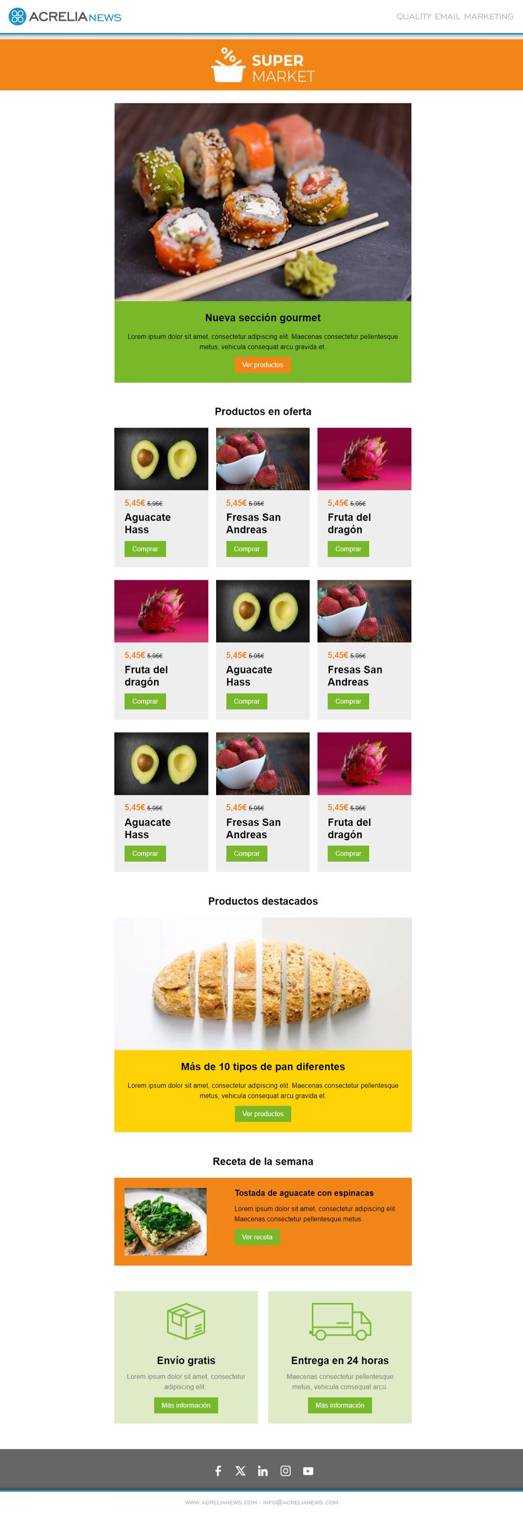 Responsive email template: 
